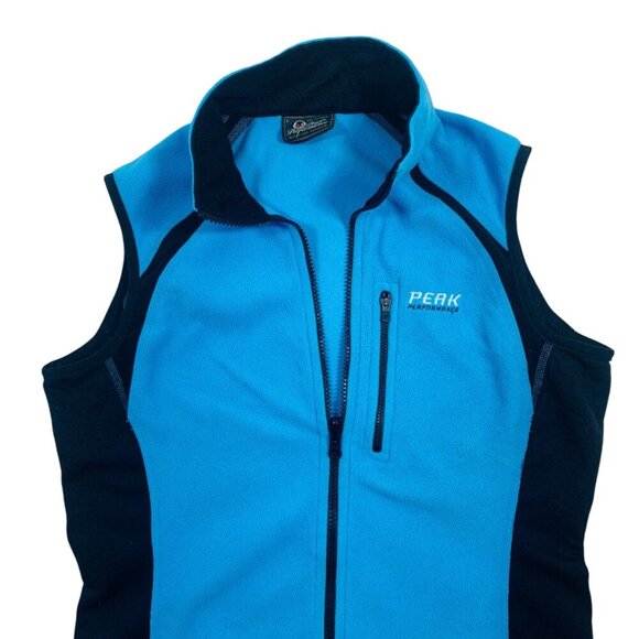 PEAK PERFORMANCE R&D Mid Waistcoat Woman's LARGE Full Zip Stretchy blue and blac - Picture 12 of 15